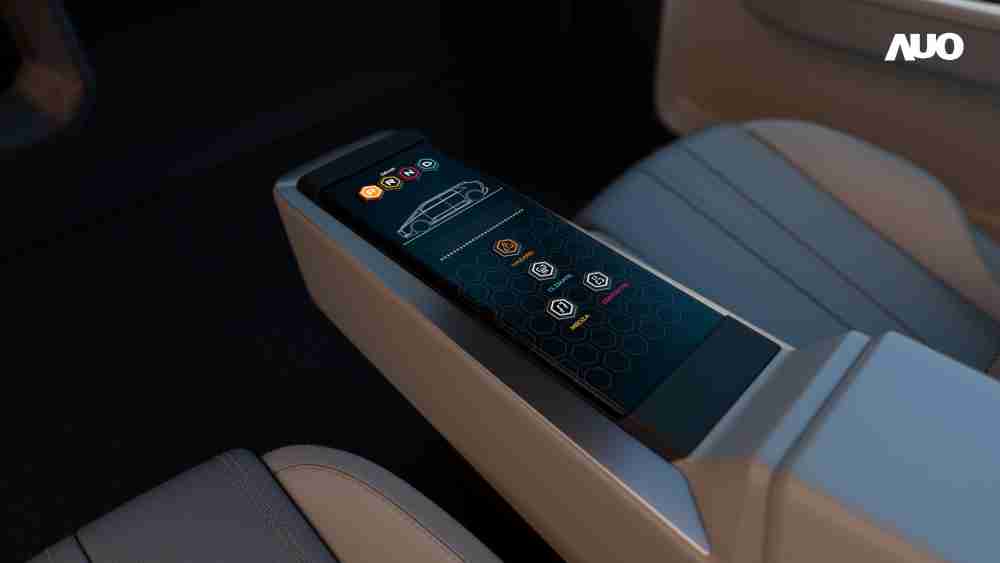 银河集团以人性化设计打造多变形态中控显示(Morphing Center Control)，，不使用时仅平面显示信息，，，，进行操作时，，，，显示器则会动态隆起，，，转变成3D实体按钮，，并有触觉回馈，，，展示人机互动新体验